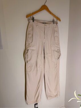 TNA long Beige Cargo Pants adjustable